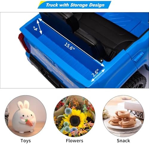 RCTOWN Electric Car for Kids, Licensed Toyota Tundra 12V Ride On Truck Car, Off-Road Kids Pickup Car w/Remote, Spring Suspension & 3 Speeds, LED Headlights, Ride-On Toys for Boys/Girls