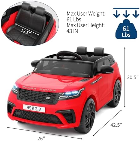 RCTOWN Kids Ride On Car with Remote, Licensed Land Rover Kids Electric Car, Ride On Toys for Children 4-8 with Mp3 Player, Rocking, Pull Rod
