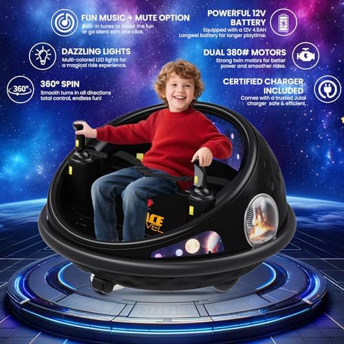 RCTOWN Electric Bumper Car with Remote Control, 360 Spinning Ride-on Vehicle, Rechargeable Indoor Outdoor Kid Car with LED Lights & Soft Bumper C Fun Gift (Pink)