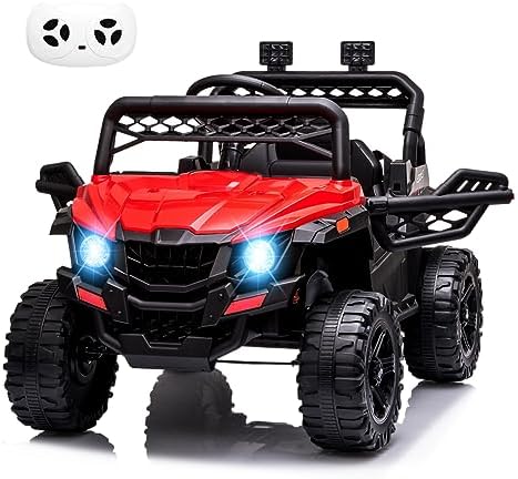 RCTOWN 12V Ride On Car UTV with Parent Remote Control for Kids Toys, Spring Suspension LED Lights AUX Port Music USB, Pink