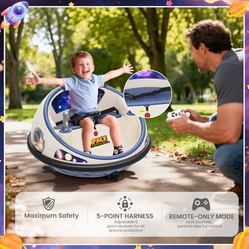 RCTOWN Electric Bumper Car with Remote Control, 360 Spinning Ride-on Vehicle, Rechargeable Indoor Outdoor Kid Car with LED Lights & Soft Bumper C Fun Gift (Pink)