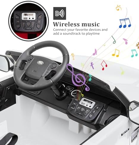 RCTOWN Licensed Land Rover Ride on Car, 12V 4.5 MPH Ride on Toys for Toddler 3-8, Kids Electric Car with Parent Remote Control, Music Player, MP3, LED Lights, White
