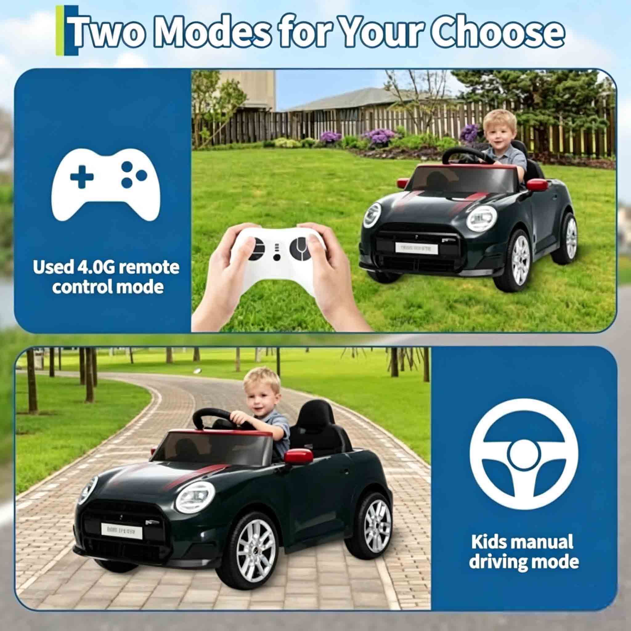 RCTOWN 12V BMW Mini Cooper Licensed Ride on Car, Electric Ride on Toy Powered by 4.5Ah Battery, Includes Positive Energy Charger, Wheels, Remote Control with Factory-Paired Code