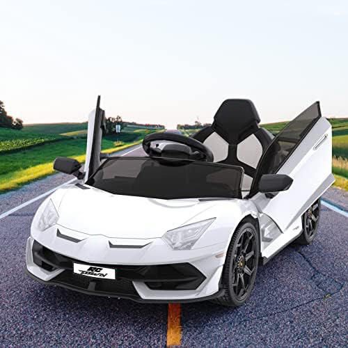 RCTOWN Ride on Car for Kids 12V Licensed Lamborghini Electric Vehicles Battery Powered Sports Car with Control, 2 Speeds, Sound System, LED Headlights and Hydraulic Doors