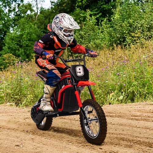 RCTOWN 24V 350W Electric Dirt Bike for Kids C 3-Speed Modes, 14.29MPH Max Speed, ASTM-Certified Safe Motorcycle with Shockproof Suspension, Best Gift for Boys & Girls