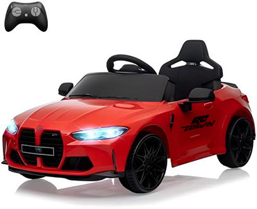 RCTOWN 12V Electric Ride On Car w/RC,Licensed by BMW M4 Toddler Electric Vehicle for 37-83 Months,Power Wheels for Boys Girls, with Suspension System,3 Speeds, Bluetooth, MP3, Double Door, LED Light(Black)