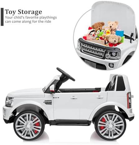 RCTOWN Licensed Land Rover Ride on Car, 12V 4.5 MPH Ride on Toys for Toddler 3-8, Kids Electric Car with Parent Remote Control, Music Player, MP3, LED Lights, White