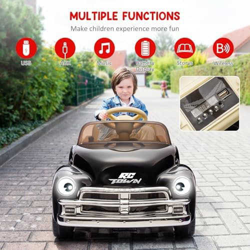 RCTOWN 12V Kids Ride On Car, Licensed Chevrolet 3100 Pickup Battery Powered Electric Vehicle with Remote Control, Spring Suspension, Led Light and Music for Toddler Boys Girls 3-8